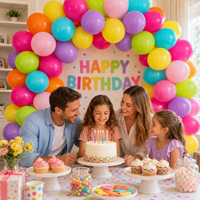 Rainbow Balloons, Hot Pink, Teal Blue, Kids Birthday Luau Beach Summer Pool - Image 5
