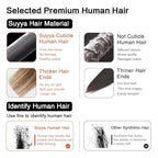 SUYYA Tape in Hair Extensions Human Hair Balayage Darkest Brown to Chestnut Brown and Light Blonde 14In 40g/pack 20pcs Straight Seamless Skin Weft Tape in Real Human Hair Extensions(14inch #P6/16/T2)