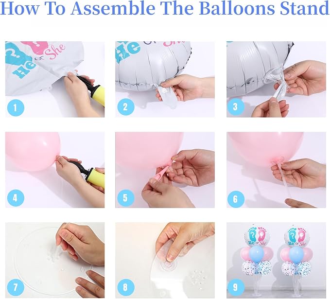 Gender Reveal Balloon Table Centerpiece Stand Kit 2 Set - Image 7