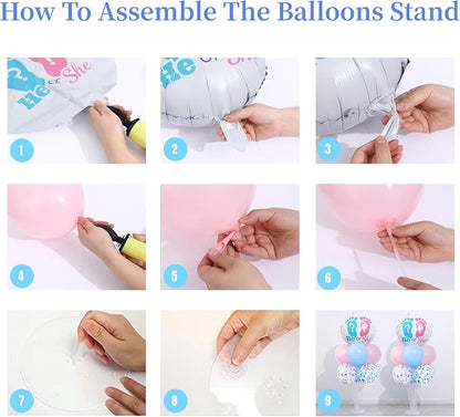 Gender Reveal Balloon Table Centerpiece Stand Kit 2 Set - Image 7