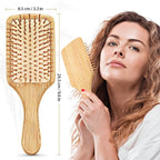 Pack of 2 Hair Brush with Natural Boar Bristles, Massages Scalp Anti-Static Hair Detangle for All Types, Lightweight (Paddle)