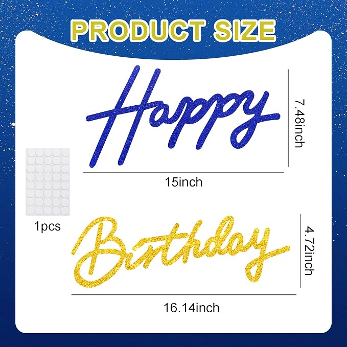 TONIFUL Happy Birthday Sign for Backdrop - Image 3