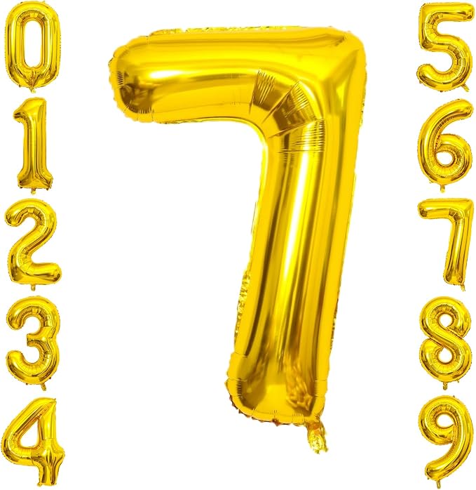 Gold Number Balloons Birthday Balloons by United-UnicornsParty