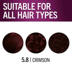 Schwarzkopf Keratin Color Permanent Hair Dye Cream, 5.8 Crimson, 1 Application - Professionally Inspired Hair Color Enriched with Keratin and Macadamia Nut Oil - Hair Dye with Pre-Serum,all Hair Types