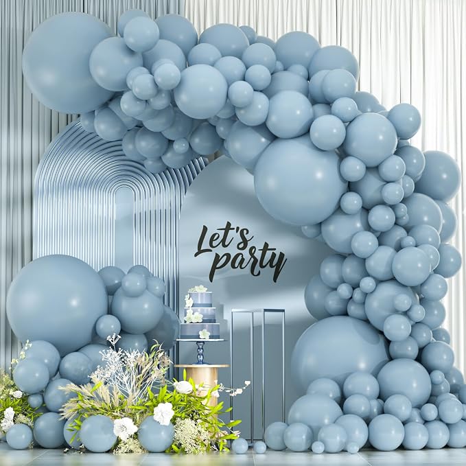 114pcs Dusty Blue Balloons Different Sizes, 18 12 10 5 inch Blue Balloons | by ZizasAry