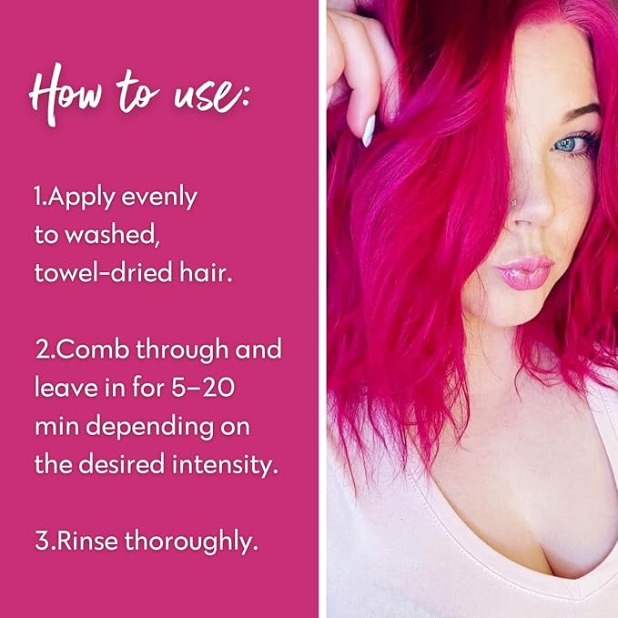 Four Reasons Color Mask INTENSE- Fuchsia – (27 Colors) Intensive Toning Treatment - Color Depositing Conditioner – Semi Permanent Hair Dye for Lightened and Colored Hair– 100% Vegan, 6.76 fl oz