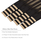 WENNALIFE Tape in Hair Extensions Human Hair, 20pcs 50g 22 inch Natural Black to Light Blonde Remy Hair Extensions Straight Human Hair Tape in Extensions Skin Weft Tape Extensions Human Hair
