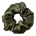 LILYSILK Silk Hair Scrunchies/Ties for Frizz & Breakage Prevention, 100% Mulberry, No Damage, Elastic ponytail Holders, 1Pc, Olive Green