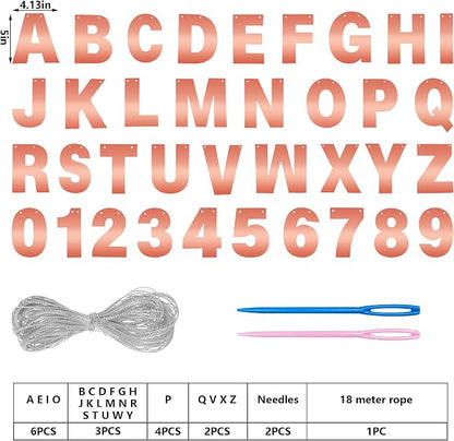 DIY Banner Kit with Letters Bright Rose Gold Customizable Birthday Banners - Image 2