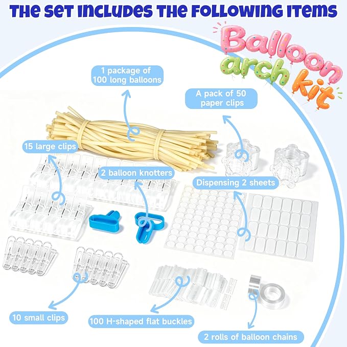 Balloon Arch Clips Set, for Party Backdrop | All-in-one DIY Balloon Arch Kit - Image 2
