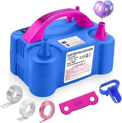 Electric Balloon Pump, 110V 600W Portable Dual Nozzles Balloon Pump, Air Pump by HXHWISE