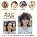 Hair Toppers for Women Clip in Bangs Real Human Hair,30g Dark Brown Topper for Women 150% Density Silk Base Clip in Pieces Straight Hair