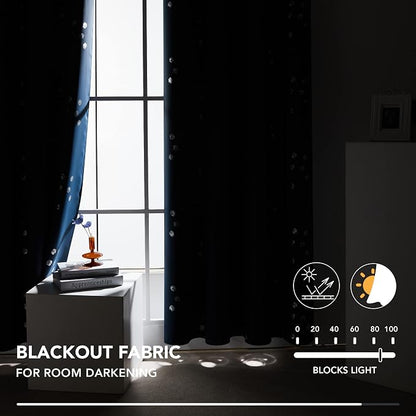 Deconovo Blackout Curtains, Thermal Window Panels, 2 Panels, - Image 3