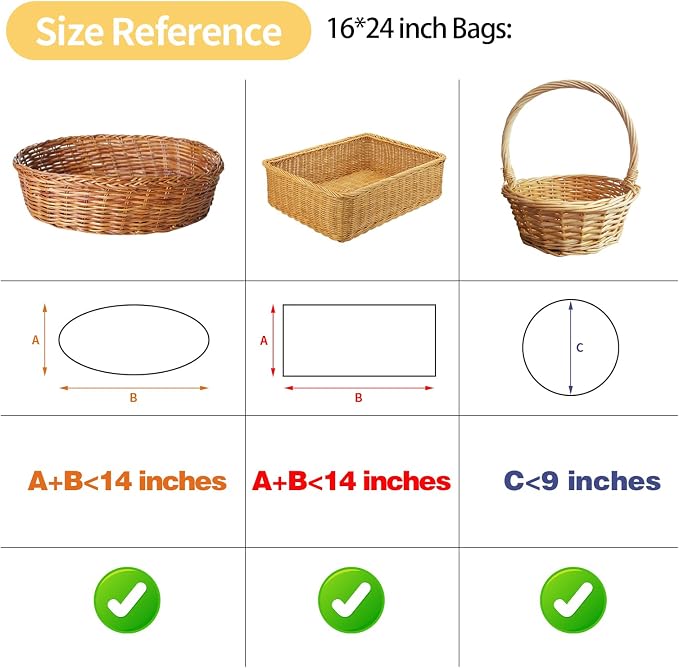COQOFA 10 Pieces Large Cello/Cellophane Bags 16x 24 Inches Clear Basket Gift - Image 5
