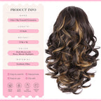 12 Inch Ponytail Extension - Soft Wavy Pony Tails Hair Extensions, Claw Clip Ponytail Extension, Synthetic Hair Extensions Ponytail, Clip in Ponytail (Color: Dark Brown with Honey Blonde Highlights)