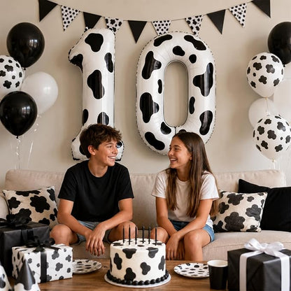 Cow Print Number Balloons 6, 40inch Large Farm Digital 6 Foil Helium Balloon - Image 6