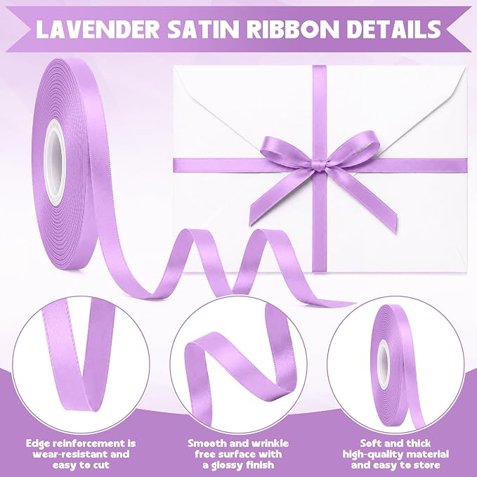 30Yards 3/8In Lavender Thin Ribbon - Image 3