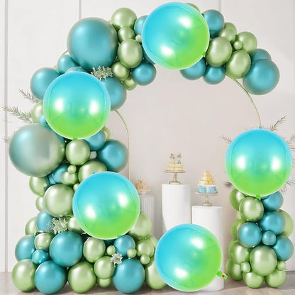 Metallic Gradient Blue Balloons, 22 Inch Large Sphere Round Balloons - Image 3