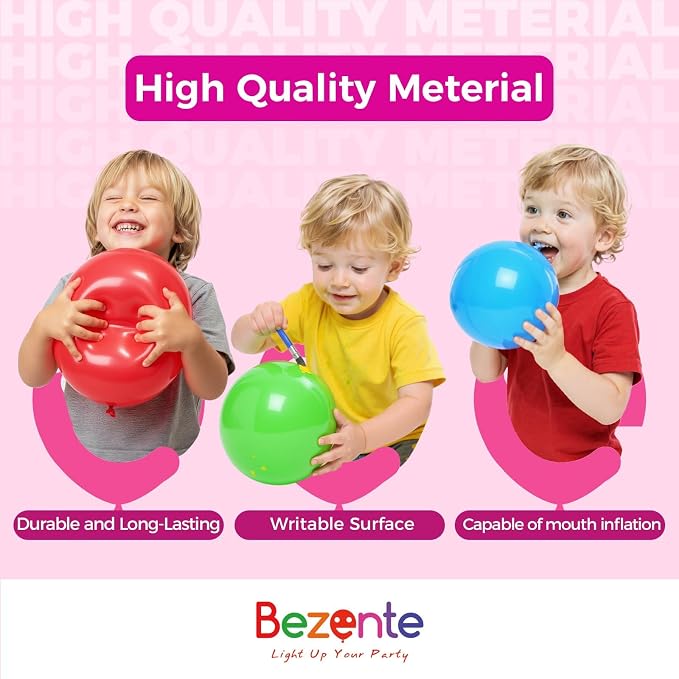 Bezente Dusty Blue Giant Latex Round Balloons 36 Inch 8 Pack | Haze Blue Large - Image 5