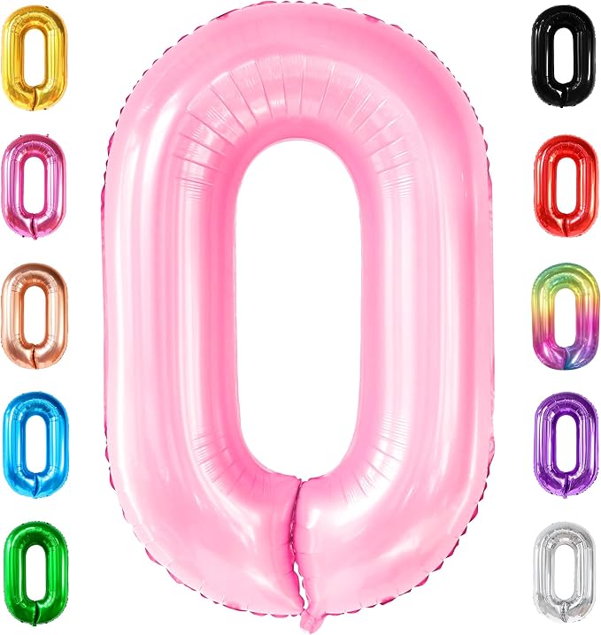 KatchOn Light Pink 0 Balloon 40 Inch | Pink Balloons, Zero Balloon, Light Pink by KatchOn