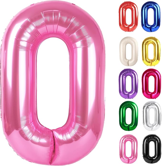 Pink Number 0 Balloon 40 Inch by IWERP