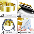 Hair Dryer Holder Wall Mounted, Blow Dryer Holder, Hair Tool Organizer for Hair Dryer Storage Hanger, Adhesive Hairdryer Holder for Bathroom Barber Shop (Gold)