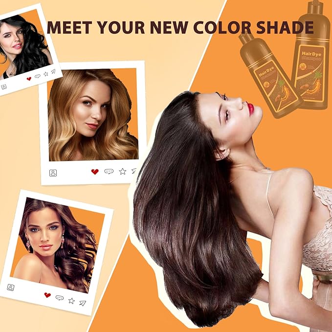 Hair Dye Shampoo Silver Gray, 3 in 1 Long-Lasting Hair Color Shampoo with Herbal Ingredients, Instant Natural Color, Easy Application at home for Women Men 16.9 Fl Oz