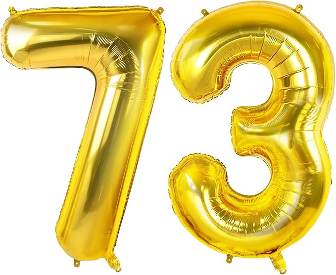 Number 73 Balloons for 73rd Birthday Party Decorations, 0-100 Large No.73 by Joycard