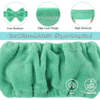 Shintop Face Wash Headband, Soft Makeup Headband with Cute Bow Elastic Spa Headwear for Skincare Facial Mask Showers (Pea Green)