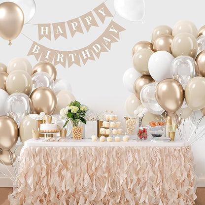 60pcs 12inch Beige White Gold Balloons, Metallic Gold Sand White Cream Beige - Image 7