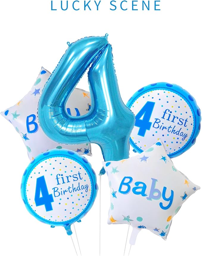 40 Inch Blue Number Balloons, Helium Mylar Foil Number Balloons - Image 2
