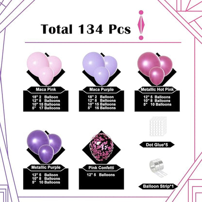 Lukiituke Pink and Purple Balloon Arch Kit - Image 2
