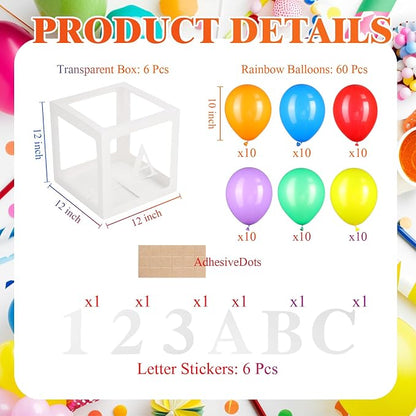 Zhanmai 6 Pcs Abc and 123 Balloon Boxes - Image 2