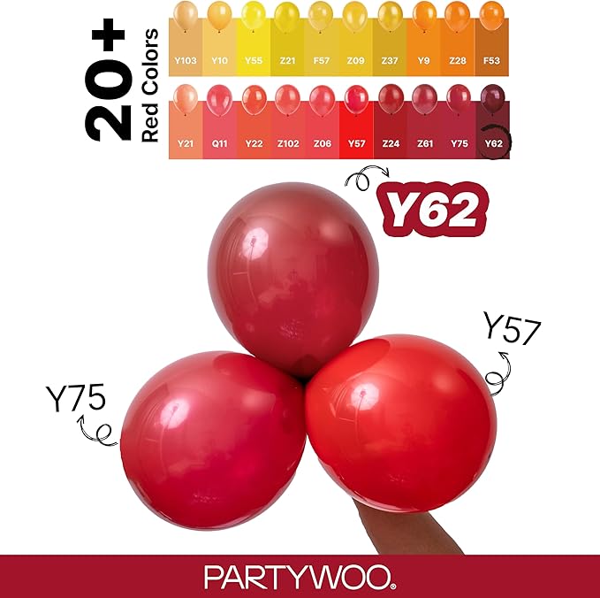 PartyWoo Burgundy Balloons 152pcs Dark Chestnut Red Maroon Color | 18 12 10 5 - Image 4