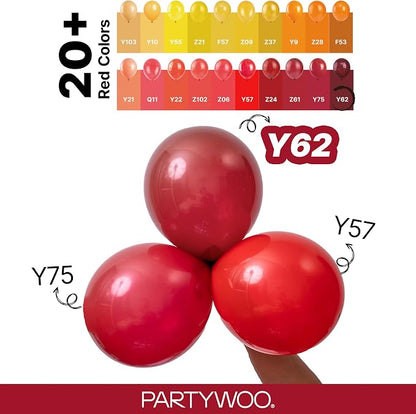 PartyWoo Burgundy Balloons 145pcs Dark Chestnut Red Maroon Color | 18 12 10 5 - Image 4