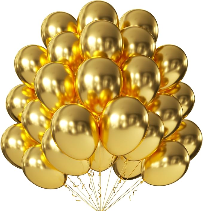 12 Inch Metallic Gold Balloons, Baby Shower, Graduate Party Decorations by KALOR