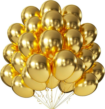 12 Inch Metallic Gold Balloons, Baby Shower, Graduate Party Decorations by KALOR