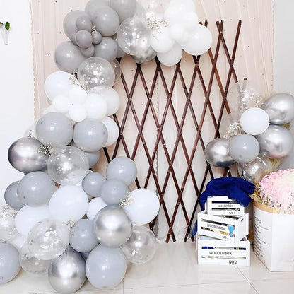 Voircoloria 90pcs Gray Balloons Garland Arch Kit, 18 12 10 5 Inch | - Image 7