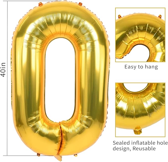 40 Inch Gold 25 Balloon Numbers, 25th Birthday Party Decorations | Large Self - Image 3