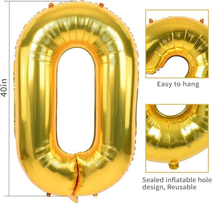 40 Inch Gold 27 Balloon Numbers, 27th Birthday Party Decorations | Large Self - Image 3