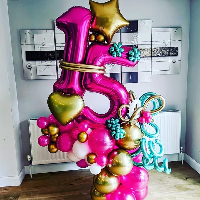 Hot Pink 25 Balloon Numbers, 40 Inch 25 or 52 Birthday Balloon Foil Mylar - Image 3