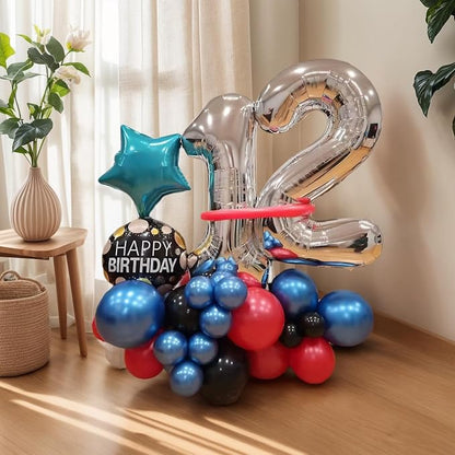 10PCS 40 Inch Large Foil Number Balloons 0-9 Set - Image 4