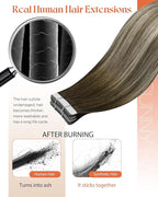 Sunny Hair Tape in Hair Extensions Human Hair,Balayage Brown with Blonde Hair Extensions Tape in 18 Inch Real Human Hair Tape in Extensions 40Pcs 100g