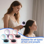 4 Colors Folding Mirror Hairbrush, 2 in 1 Compact Pocket Mirror Comb with DIY Stickers, Round Mini Pocket Makeup Mirror for Travel Women Girls (4 Pcs)