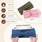 12 Pcs Stretchy Sport Headbands for Women,Absorbed Sport Headband Soft Twist Knotted Headbands for Yoga, Workout Daily Life