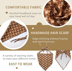 6 Pack Hair Scarf Headband for Women Elastic Bandana Head Scarf Large Boho Triangle Kerchief with Clips Non Slip Scarves