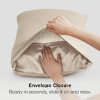 Bedsure King Size Satin Pillowcase Set of 2 - Khaki Silky Pillow Cases for Hair and Skin 20x36 Inches, Pillow Covers with Envelope Closure, Similar to Silk Pillow Cases, Gifts for Women Men