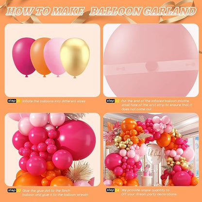 Pink and Orange Balloon Arch Kit - Image 3