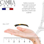 Camila Paris CP3372 French Hair Barrettes Clips for Women, Handmade, Girls Side Slide-in Barrette Clip, Hair Accessories for Women. Strong Hold No Slip Grip Fashion Durable Styling, Made in France
