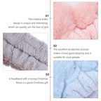 3Pcs Coral Fleece Headbands for Women Facial Makeup Washing Spa Hairbands Adorable Elastic Stretchy Head Wraps for Yoga Running Skincare Random Color